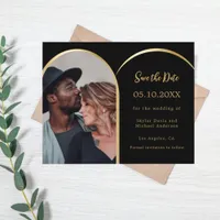 Photo arch black wedding Save the Date Flyer