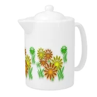 Teapot - 3D Neon flowers