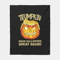 Trumpkin Make Halloween Great Again Funny Pumpkin  Fleece Blanket