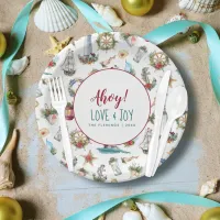 Nautical Christmas Personalized Beach Party Ahoy Paper Plates