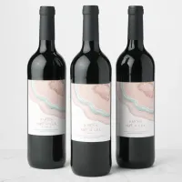 Agate Geode Glitter Wedding Rose Gold ID647 Wine Label