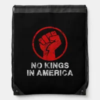 No Kings In America Since 1776 Resist 8647 US Flag Drawstring Bag