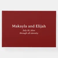 White on Red Minimalist Wedding Guest Book