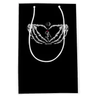 Skeleton Woman With Red In Heart Made Of Hands Fes Medium Gift Bag