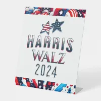 Kamala Harris and Tim Walz 2024 Election Pedestal Sign