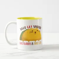 Taco Cat Palindrome Two-Tone Coffee Mug