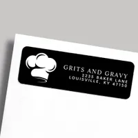 Restaurant Black White Chef Hat Return Address Label