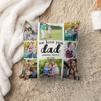 Modern Chic Father's Day Dad Family Photo Collage Throw Pillow