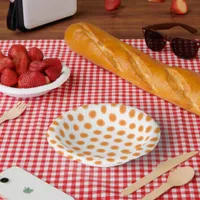 Paper Plate - Orange Dots with Diffused Edges Paper Bowls