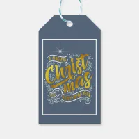 Magical Christmas Typography Gold ID441 Gift Tags