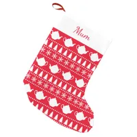 Tea Drinker Festive Ugly Sweater Red Small Christmas Stocking