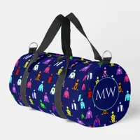 Horse Racing Jockey Silks Patterned Monogrammed Duffle Bag