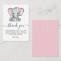 BUDGET Pink Elephant Baby Shower Thank You Note Card