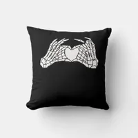 Skeleton Heart Hands - Light Throw Pillow