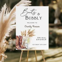 Boots And Bubbly Boho  Bridal Shower Welcome Sign