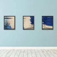 Set of 3 Abstract Coastal Decor Art Prints