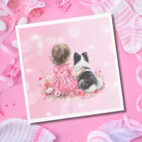 A Baby Girl and her Dog Baby Shower Let's Eat Cake Napkins