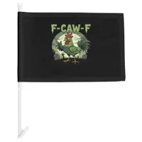 F Caw F Funny Chicken Halloween Vintage Classic Car Flag