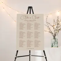 Beige Minimalist Seating Chart Foam Board