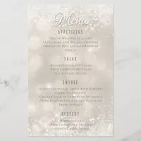 Glamorous Champagne Glitter Luxury Wedding Menu Flyer