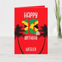 Jamaican Happy 18th Birthday Card