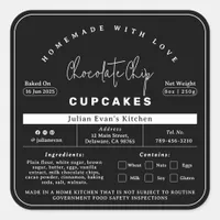 Minimalist Black Homemade Bakery Cottage Law Label