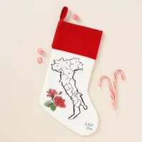 *~* Italia Italy Map Roses Flag Colors Christmas Stocking