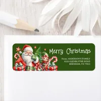 Christmas Green Return Address Label