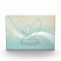 Beach House Nautical Fisherman Aqua Blue ID623 Acrylic Award