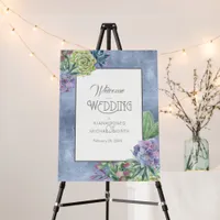 Succulents and Sparkle Wedding Welcome V1 Bl ID515 Foam Board