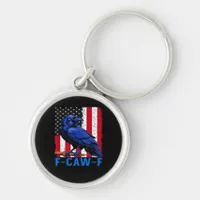 Crow Raven Funny F-Caw-F Minimal Clean Keychain