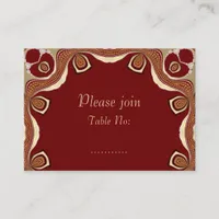 Red+Gold Tribal Royal Event Table Place Card