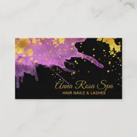 * Bold Luxe Pink Glam Watercolor Gold Abstract Business Card