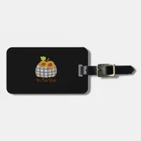 It’s Fall Y’all Pumpkin Plaid Design Halloween Fun Luggage Tag