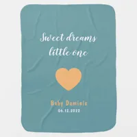 Soft & Cute Custom Name Mint Green Unisex Newborn Baby Blanket