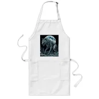 Vintage Werewolf Growling on a Full Moon Night Long Apron