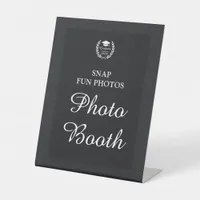 Black Personalized Photo Booth Graduation Party Pedestal Sign