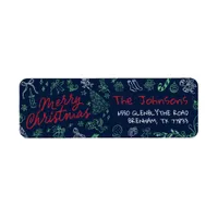 Merry Christmas Whimsical Return Address Label