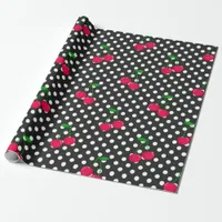 Cherry Polka Dot Pattern Wrapping Paper