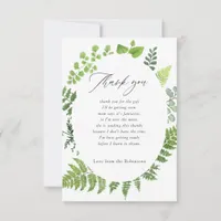 Watercolor Woodland Forest Greenery Baby Shower Thank You Card