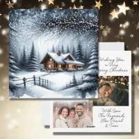 Log Cabin Vibes and Family Photos Holiday Card