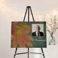 Fall Colored Leaves Celebration of Life Funeral Foam Board