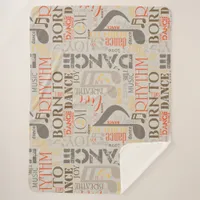Born to Dance Brown ID277 Sherpa Blanket