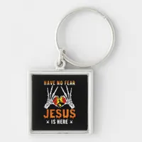 Jesus Is Heart Skeleton Hand Minimal Design Keychain