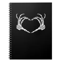 Skeleton Hand Heart Sign Costume Funny Halloween Notebook