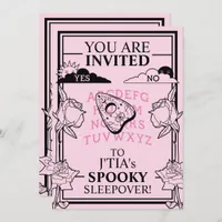 Teen Girl Gothic Pastel Pink Spooky Sleepover Invitation