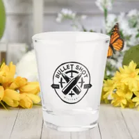Black Minimalist Bullet Shot Glass