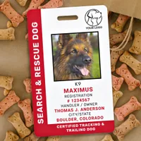 Search & Rescue Dog ID Custom Logo SAR K9 Photo Badge