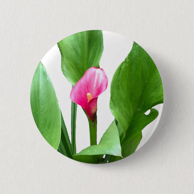 Pretty Pink Calla Lily Button