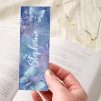 Blue Butterfly Sparkle Glitter Bookmarks